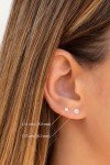 Round Lab Grown Diamond Stud Earrings in Silver