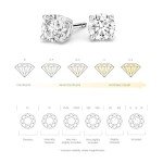 Round Lab Grown Diamond Stud Earrings in Silver