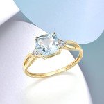 Sky Blue Topaz & Diamond Gold Ring for Women