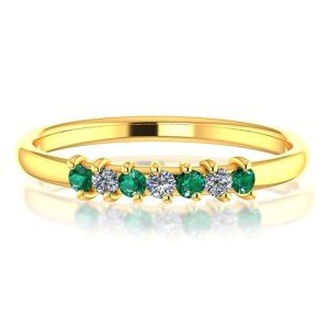 Belinda Jewels 10k Gold Diamond & Emerald Ring
