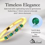 Belinda Jewels 10k Gold Diamond & Emerald Ring