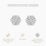 Lab-Grown Diamond Flower Stud Earrings in Gold
