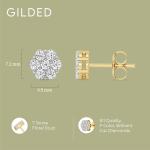 Lab-Grown Diamond Flower Stud Earrings in Gold