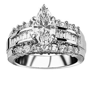 14K White Gold 3 Carat Lab Grown Diamond Engagement Ring