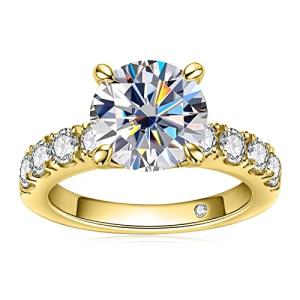 Moissanite Engagement Ring 4.3ct D Color Silver