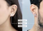 Round White Diamond Iced Out Studs in Silver