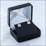 Round White Diamond Iced Out Studs in Silver