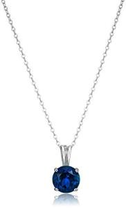 Sterling Silver September Birthstone Pendant Necklace