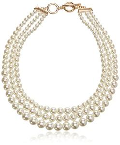 Anne Klein Gold-Tone Pearl Collar Necklace