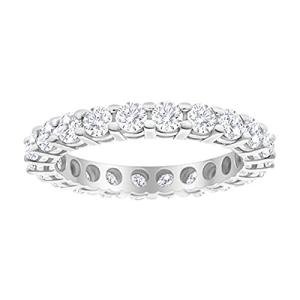 14K White Gold Diamond Eternity Stackable Ring