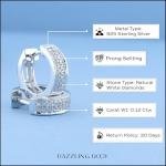 Unisex Double Row Diamond Hoop Earrings in Silver
