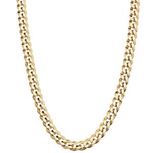 18K Gold Over Silver Diamond-Cut Cuban Link Necklace