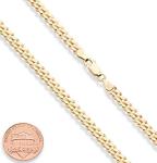 18K Gold Over Silver Diamond-Cut Cuban Link Necklace