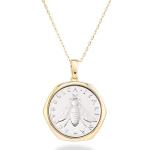 Italian 18K Gold Bee Coin Pendant Necklace