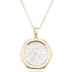 Italian 18K Gold Bee Coin Pendant Necklace