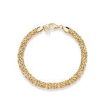 Miabella 18K Gold Over Silver Byzantine Bracelet