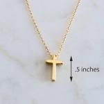 Dainty 14k Gold Cross Necklace for Women