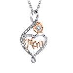 Silver Heart Infinity Necklace for Mom's Gift