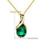 14K Gold Necklace with Green Emerald Pendant