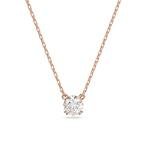 Swarovski White Crystal Pendant Necklace in Rose Gold
