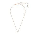 Swarovski White Crystal Pendant Necklace in Rose Gold