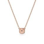 Swarovski White Crystal Pendant Necklace in Rose Gold