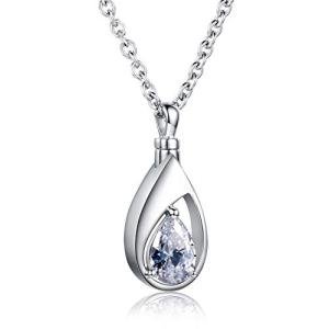 Sterling Silver Teardrop Ashes Keepsake Necklace