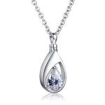 Sterling Silver Teardrop Ashes Keepsake Necklace