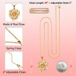 Rose Gold Dipped Necklace with Real Rose Pendant