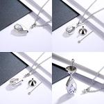 Sterling Silver Teardrop Ashes Keepsake Necklace