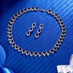 Silver Teardrop Cubic Zirconia Bridal Jewelry Set