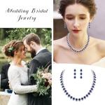 Silver Teardrop Cubic Zirconia Bridal Jewelry Set