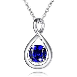 Blue Sapphire Infinity Necklace for September Birthdays