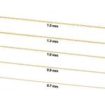 14k Yellow Gold Rope Chain Pendant Necklace 18