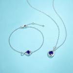 Blue Sapphire Infinity Necklace for September Birthdays