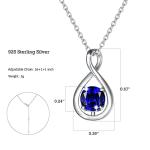 Blue Sapphire Infinity Necklace for September Birthdays