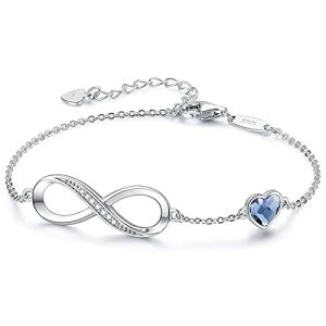 Sterling Silver Infinity Heart Charm Bracelet