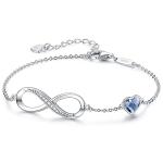 Sterling Silver Infinity Heart Charm Bracelet