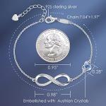 Sterling Silver Infinity Heart Charm Bracelet