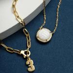 Kendra Scott Mother-of-Pearl Volleyball Pendant Necklace