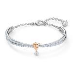 Swarovski Heart Bangle Bracelet with Rose-Gold Accents
