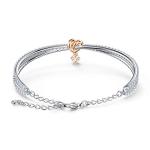 Swarovski Heart Bangle Bracelet with Rose-Gold Accents
