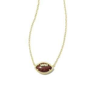 Kendra Scott Football Pendant Necklace in Orange Goldstone