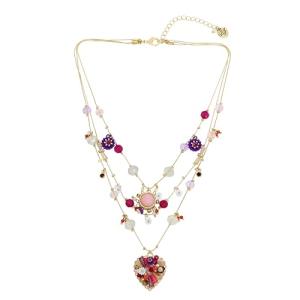 Betsey Johnson Heart Charms Layered Necklace