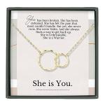Inspirational Necklace for Women with Interlocking Rings