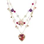 Betsey Johnson Heart Charms Layered Necklace