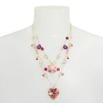 Betsey Johnson Heart Charms Layered Necklace