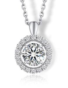 Dance Necklace with Moissanite Pendant for Her