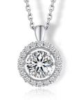 Dance Necklace with Moissanite Pendant for Her