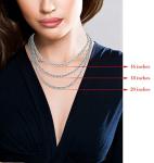 Miabella 925 Sterling Silver Byzantine Necklace, 20 Inches